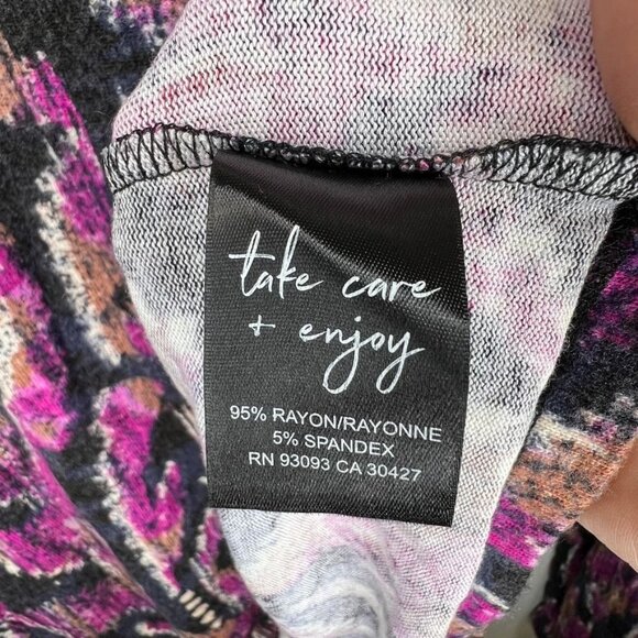 NZT Sweet Dreams Long Sleeve Printed Vines Tee XXL Pink Multi Soft Knit NWT - Picture 5 of 9